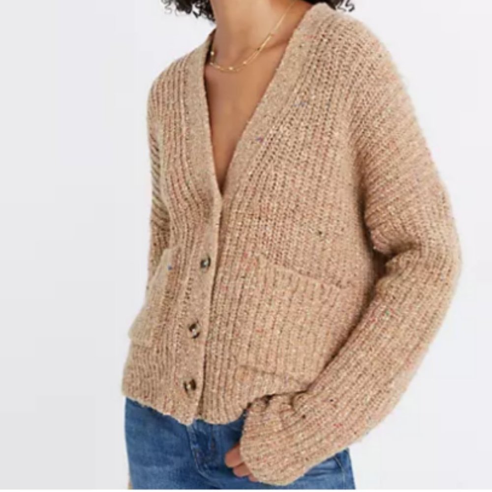 Madewell Speckled Rib Cardigan Sweater XXS AF534